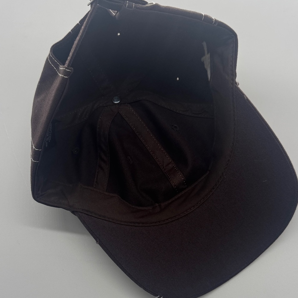 Stussy Brown Hat with White Contrast Stitching - Picture 4 of 4